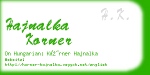 hajnalka korner business card